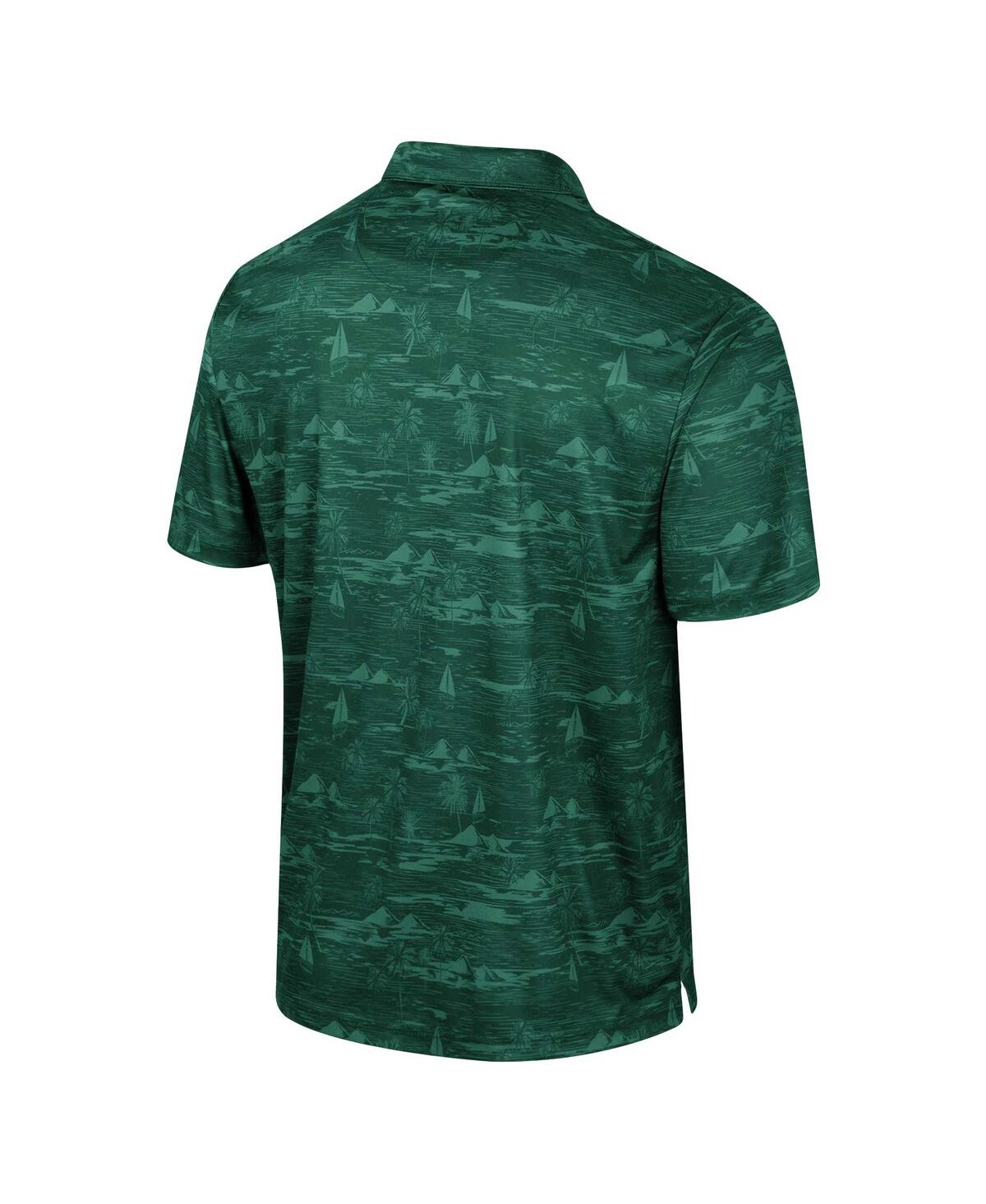 Shop Colosseum Men's  Green Baylor Bears Daly Print Polo Shirt