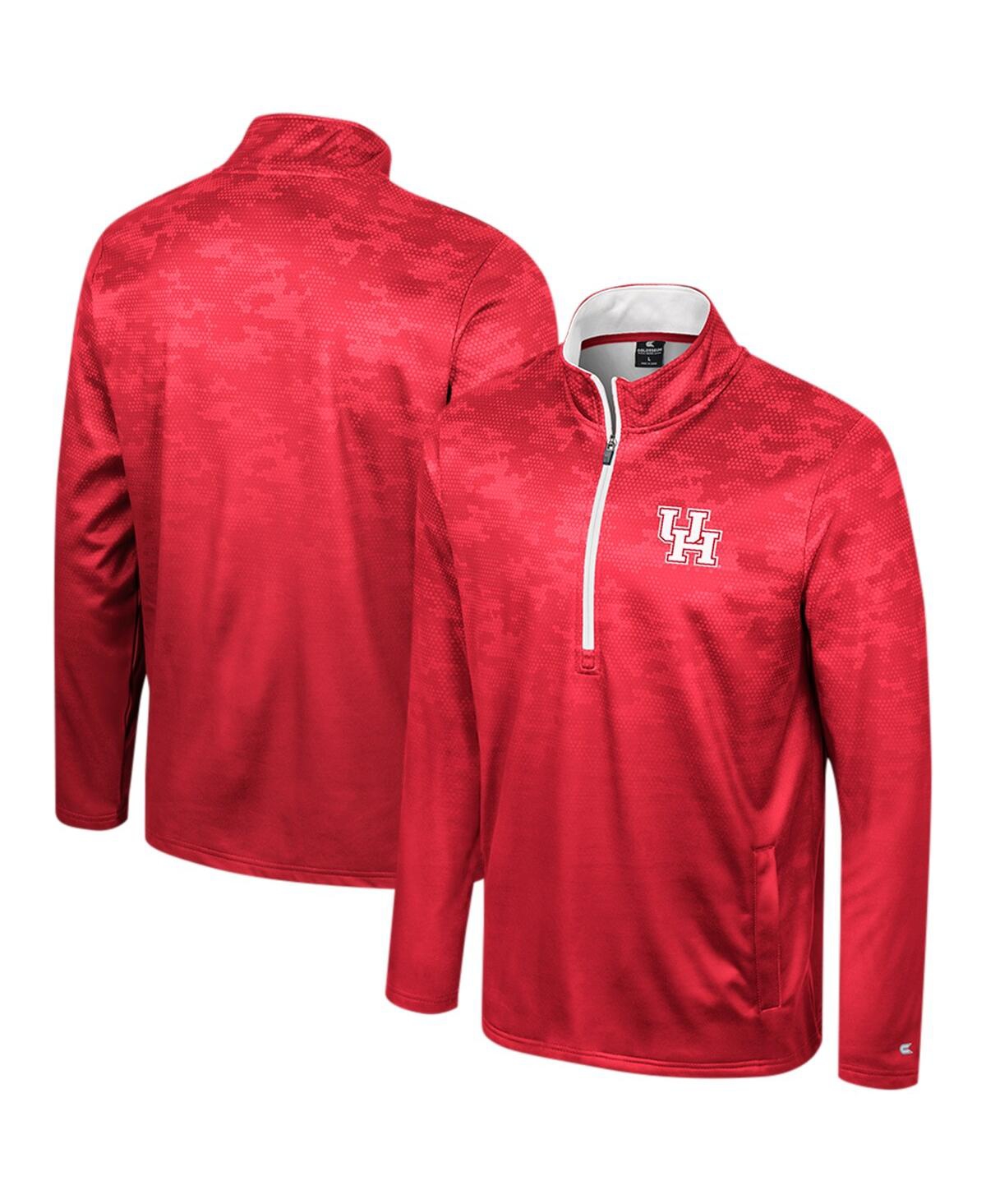 Men's Colosseum Red Houston Cougars The Machine Half-Zip Jacket - Red