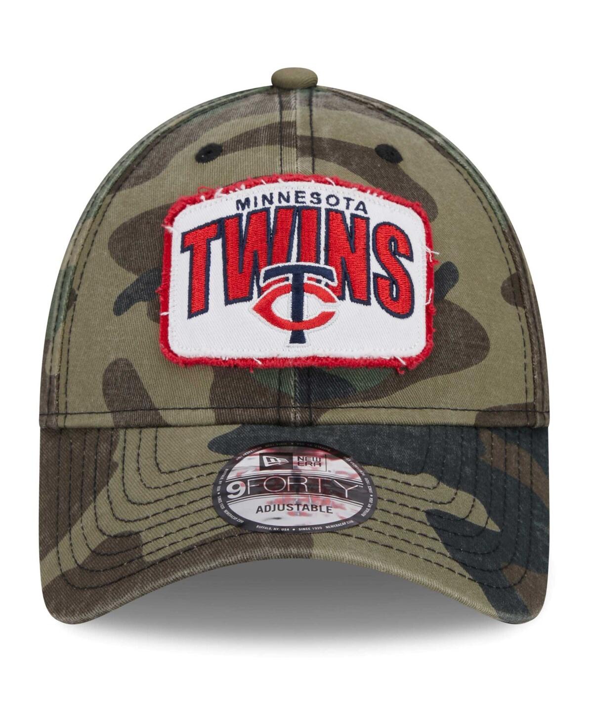 New Era Camo Minnesota Twins Gameday 9forty Adjustable Hat In Camo