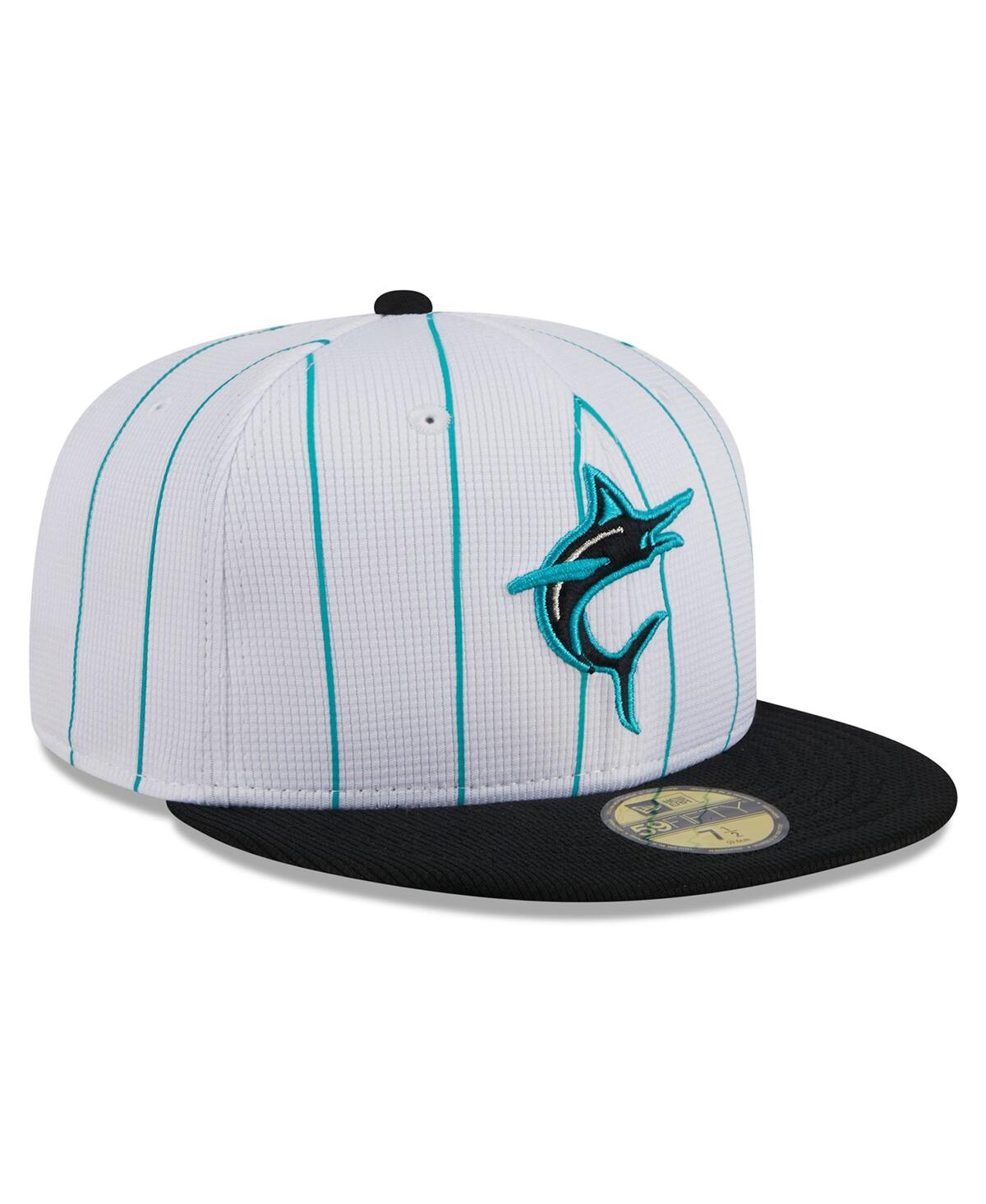 Shop New Era Men's  White Miami Marlins 2024 Batting Practice 59fifty Fitted Hat