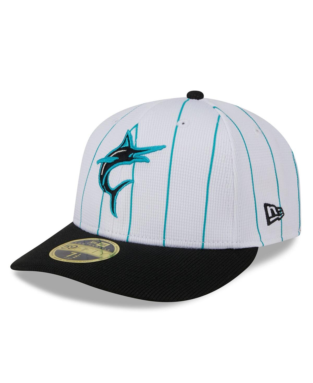 Shop New Era Men's  White Miami Marlins 2024 Batting Practice Low Profile 59fifty Fitted Hat