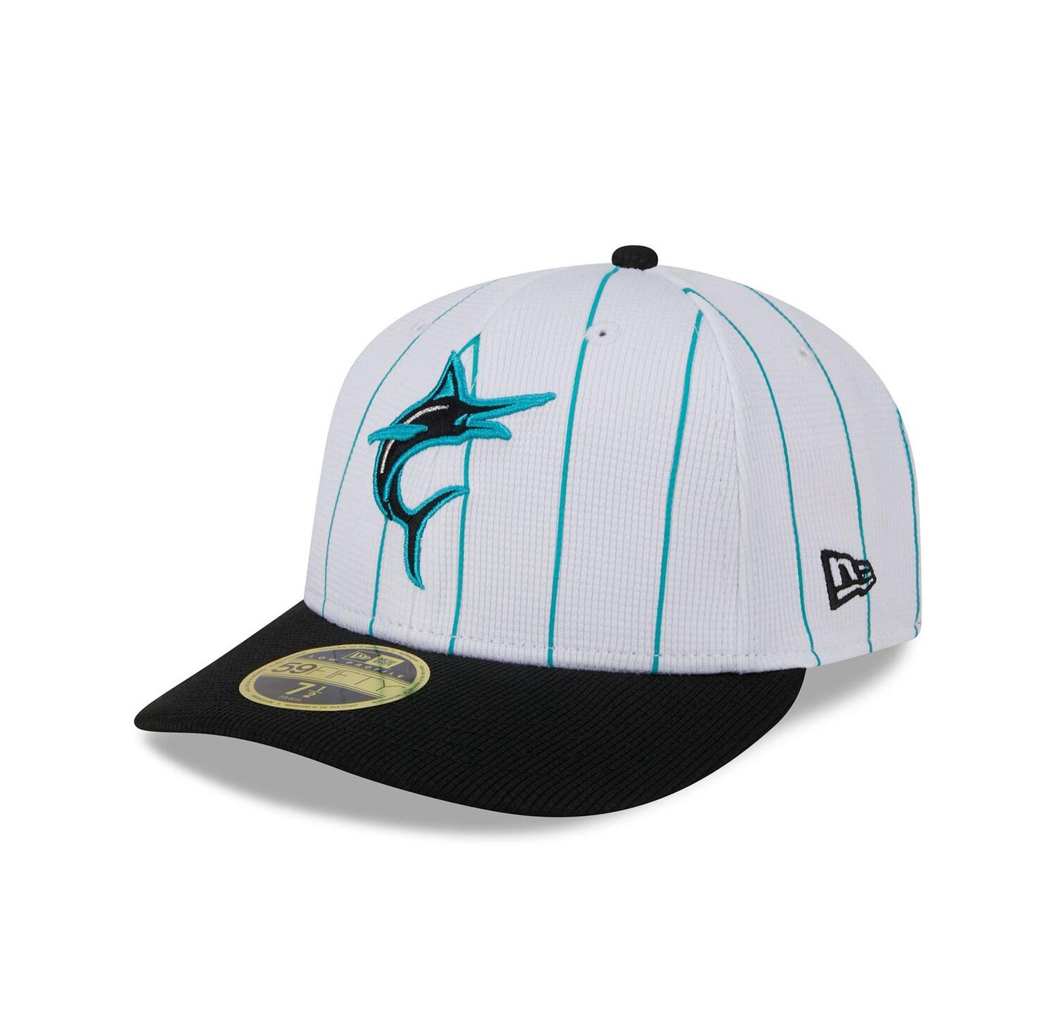 Men's White Miami Marlins 2024 Batting Practice Low Profile 59FIFTY Fitted Hat
