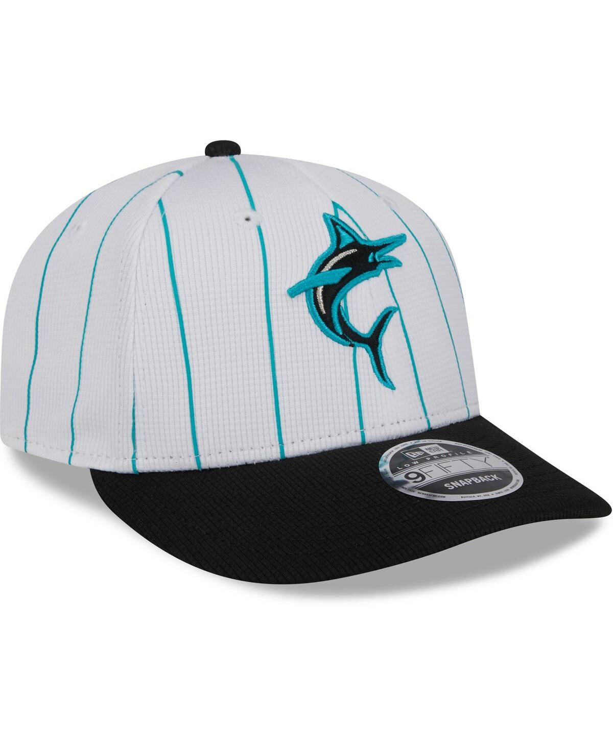 Men's New EraMiami Marlins 2024 Batting Practice Low Profile 9FIFTY Snapback Hat - White