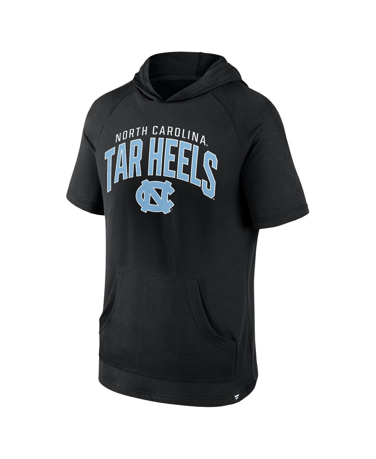 Fanatics Men's  Black North Carolina Tar Heels Double Arch Raglan Short Sleeve Hoodie T-shirt In Black