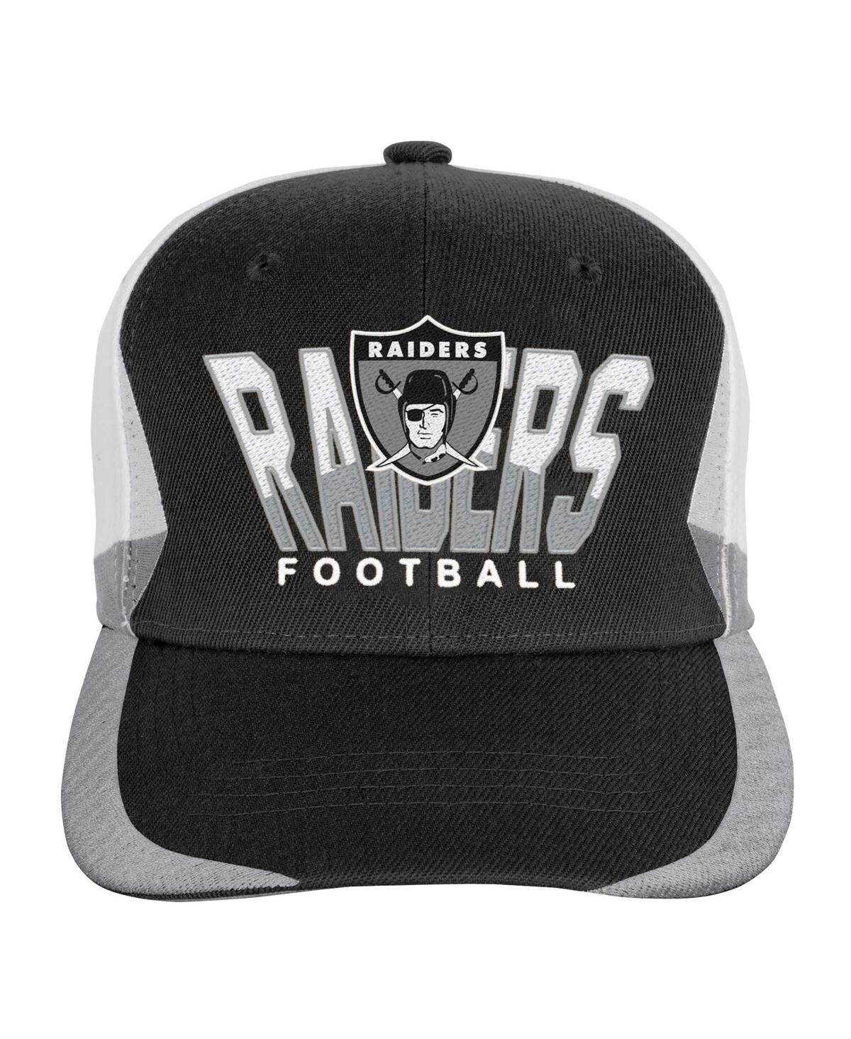 Mitchell & Ness Youth Boys And Girls  Distressed Black Las Vegas Raiders Retrodome Precurved Adjustab In Black