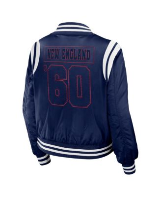Women's Navy New England Patriots Bomber Full-Zip Jacket