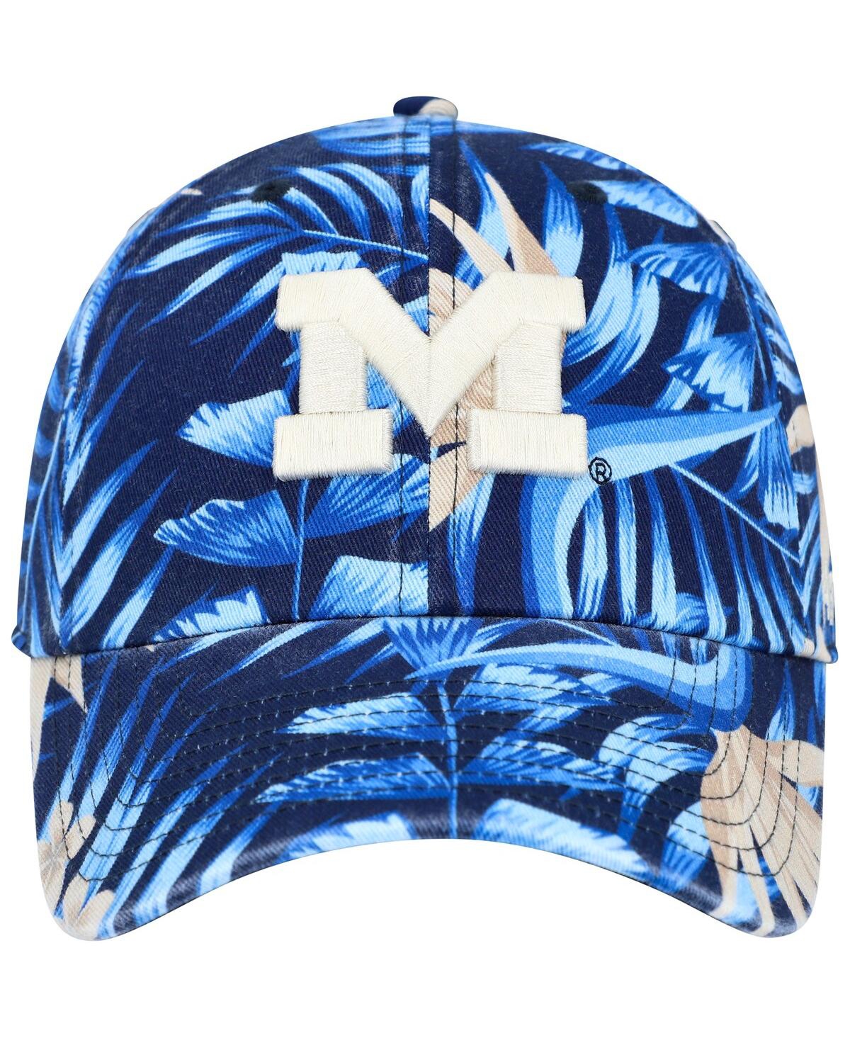 47 Brand Men's ' Navy Michigan Wolverines Tropicalia Clean Up Adjustable Hat In Navy