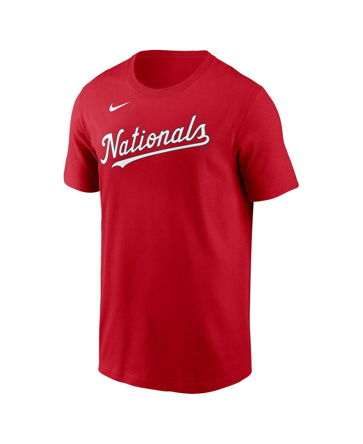 Shop Nike Men's  Red Washington Nationals Fuse Wordmark T-shirt