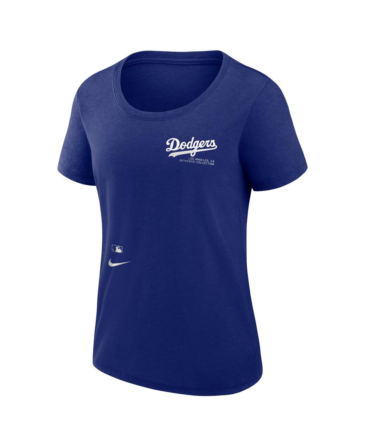 Shop Nike Women's  Royal Los Angeles Dodgers Authentic Collection Performance Crew Neck T-shirt