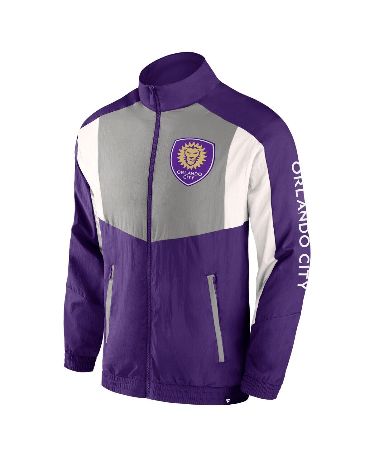 Shop Fanatics Men's  Purple Orlando City Sc Net Goal Raglan Full-zip Track Jacket