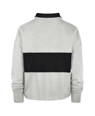 Women's Heather Gray Distressed Los Angeles Lakers Breakthrough Remi Quarter-Zip Jacket