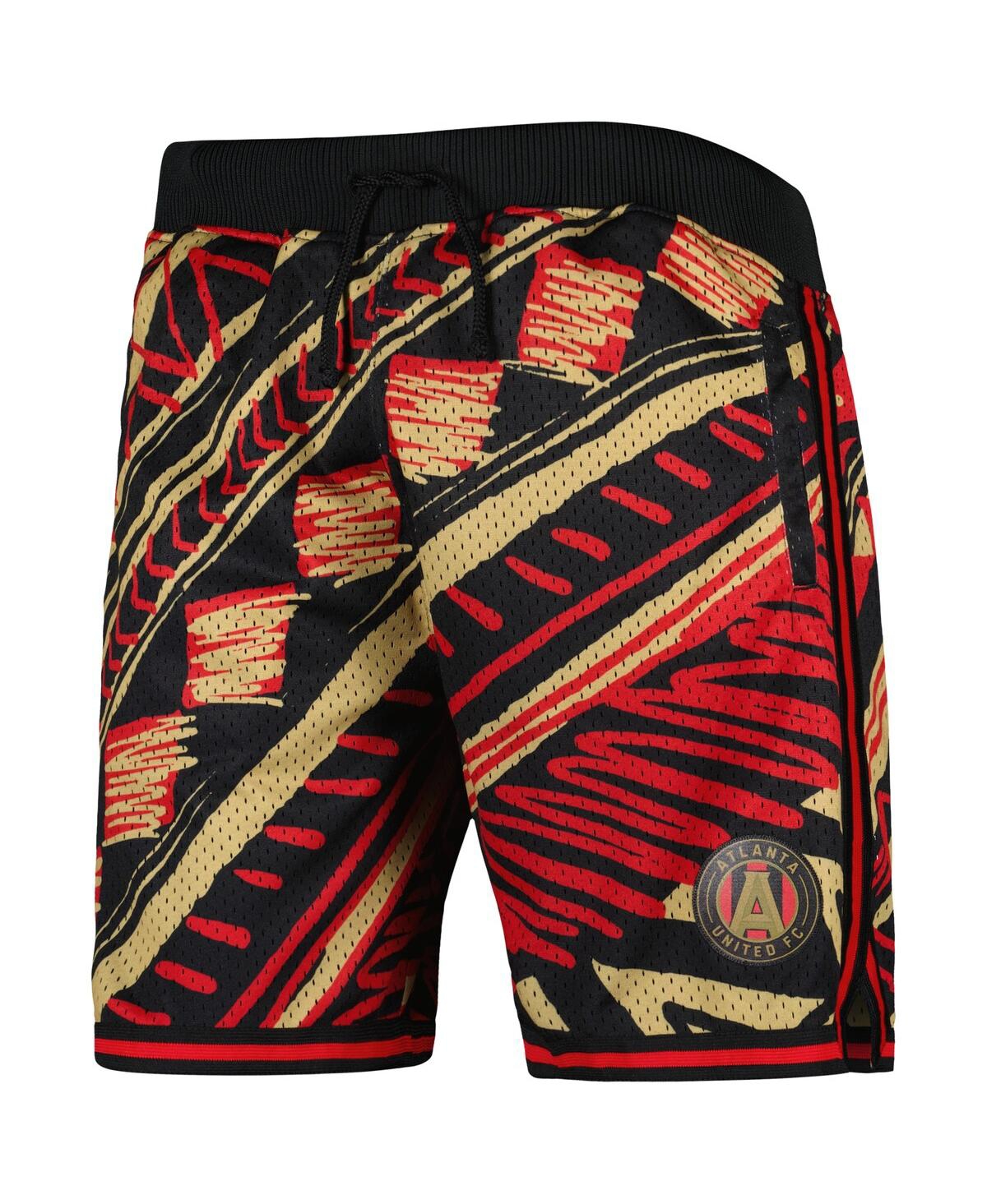 MITCHELL & NESS MEN'S MITCHELL & NESS BLACK ATLANTA UNITED FC TRIBAL FASHION SHORTS 