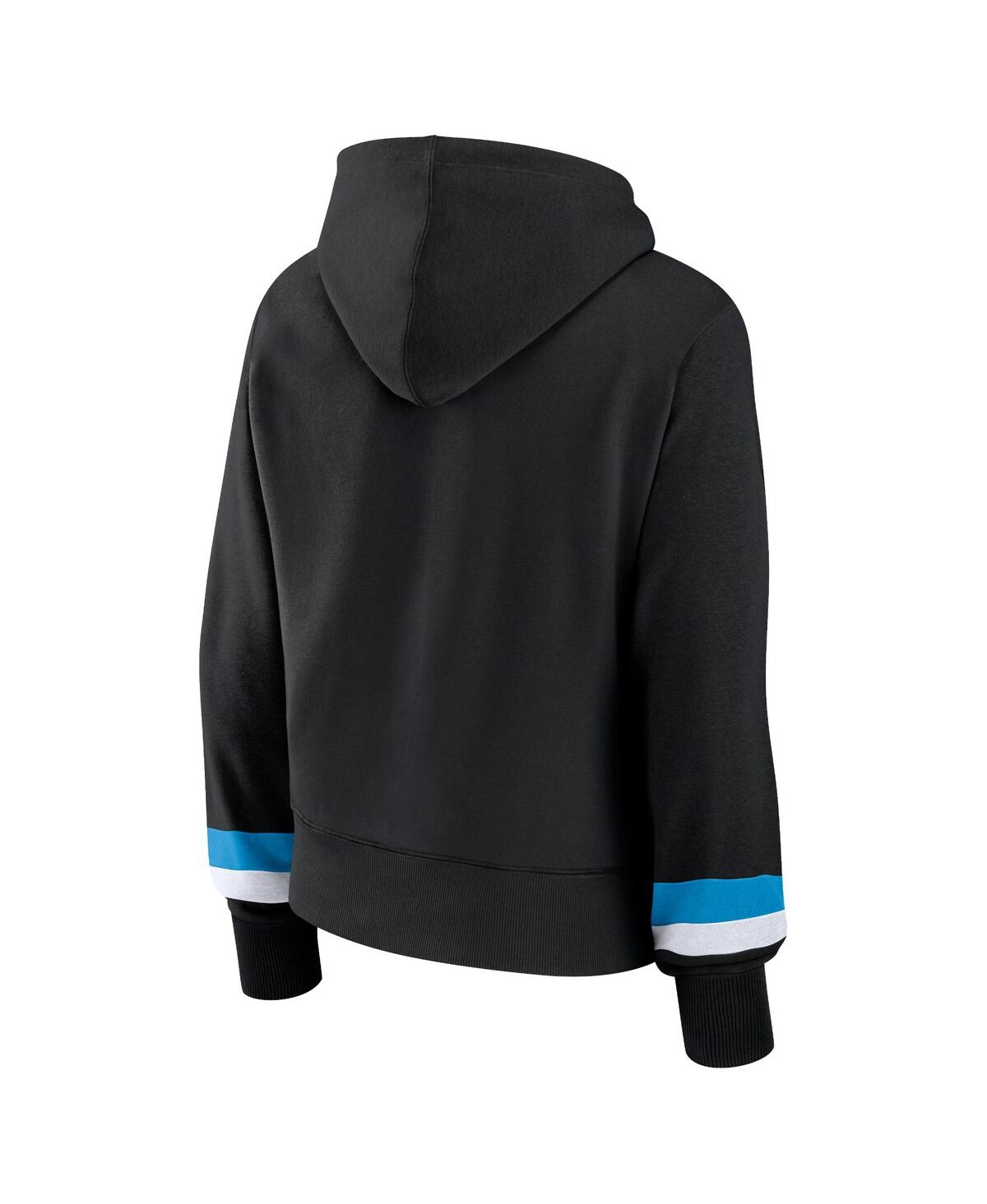 Fanatics Women's  Black Carolina Panthers Over Under Pullover Hoodie In Black