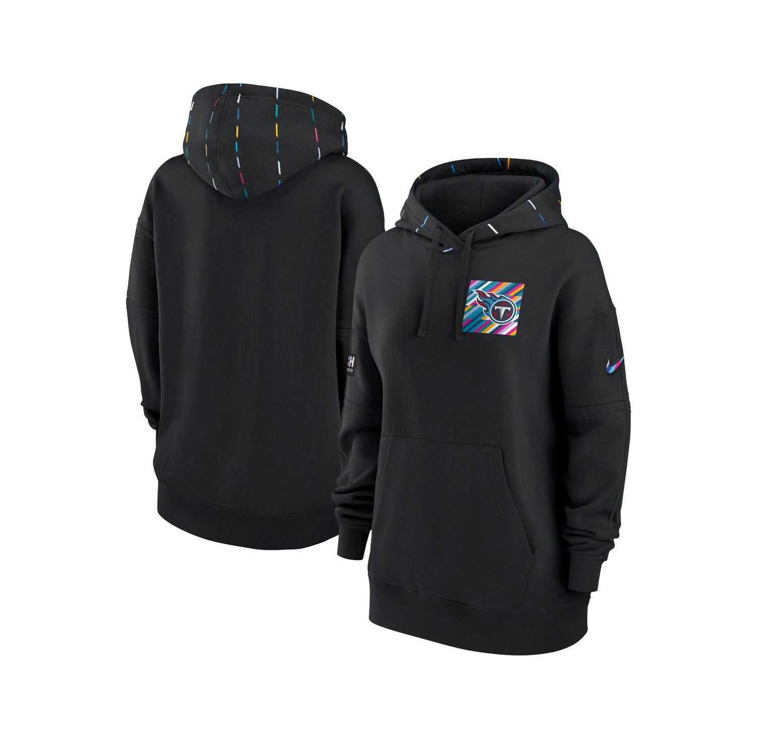 Women's Black Tennessee Titans 2023 NFL Crucial Catch Club Pullover Hoodie