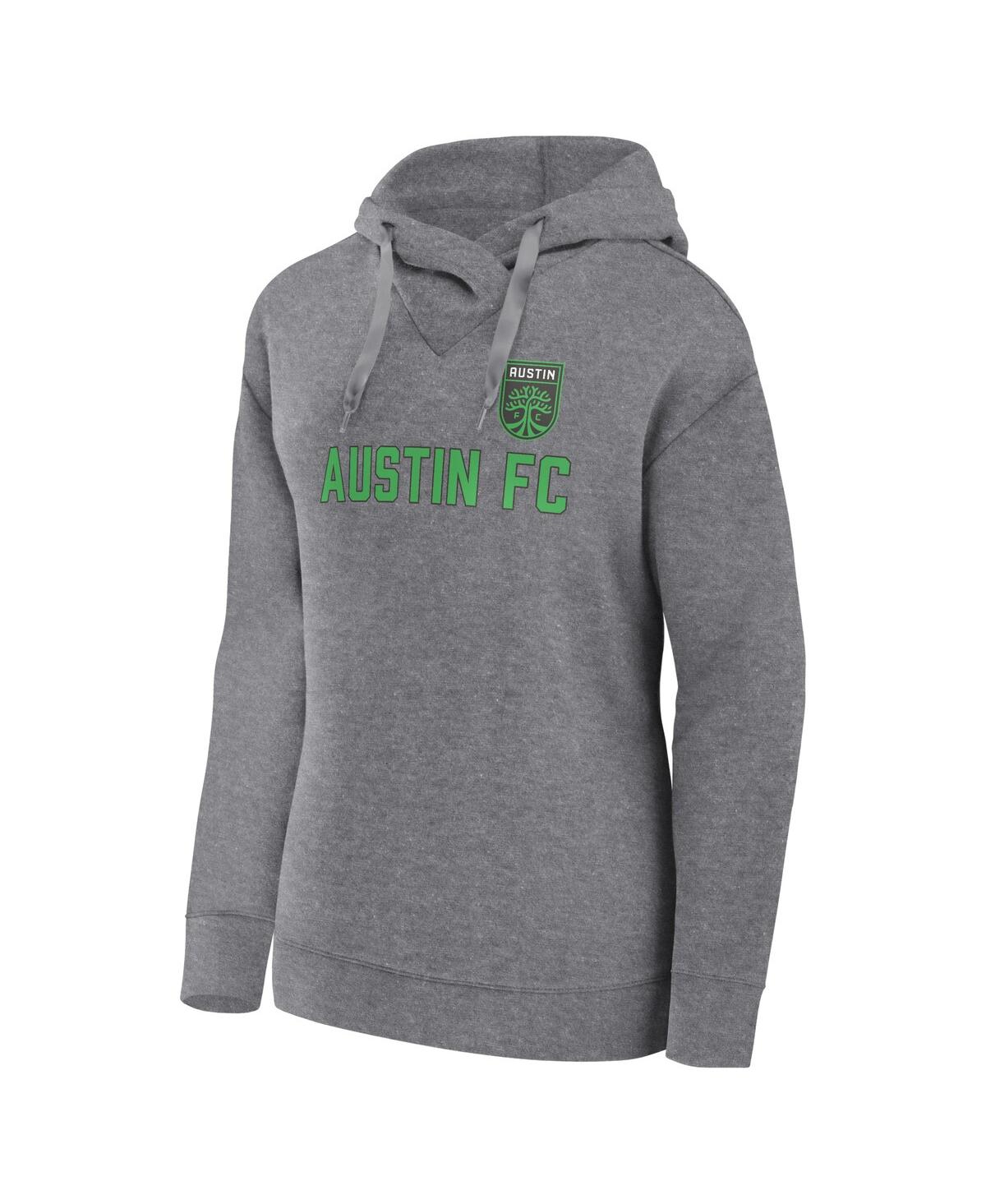 Fanatics Women's  Heather Gray Austin Fc Script Pullover Hoodie In Heather Gray