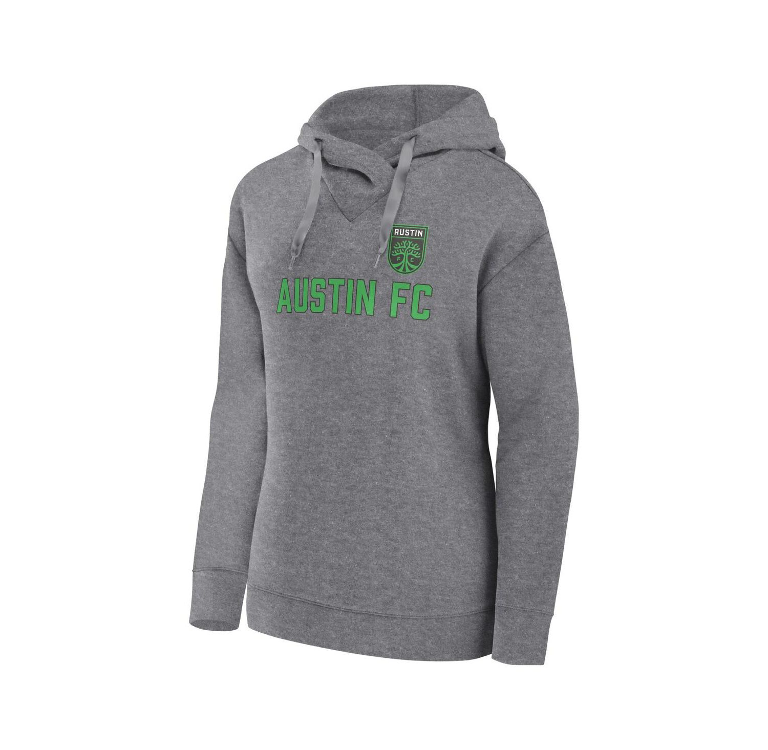 Women's Heather Gray Austin FC Script Pullover Hoodie