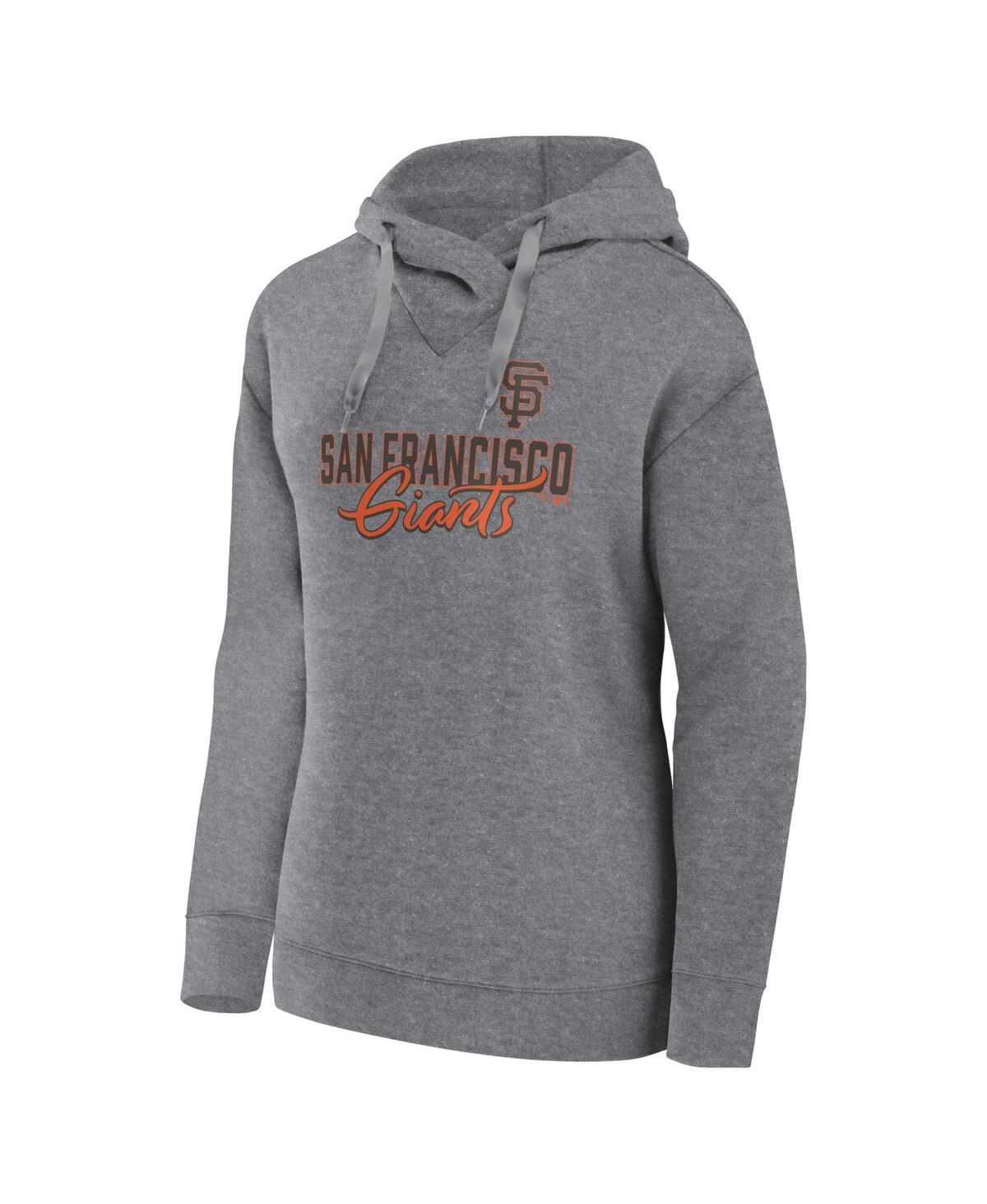 Fanatics Women's  Heather Gray San Francisco Giants Script Favorite Lightweight Fitted Pullover Hoodi In Heather Gray
