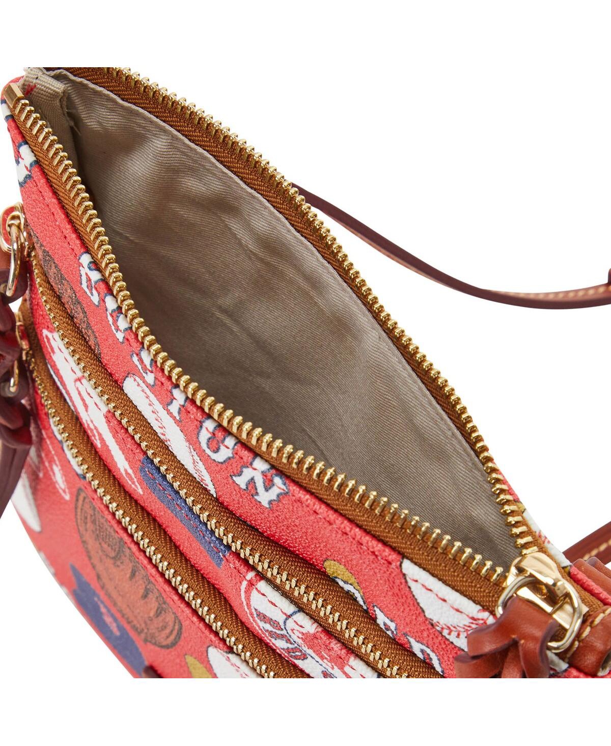 Dooney & Bourke Washington Nationals Game Day Triple Zip Crossbody Purse In Red