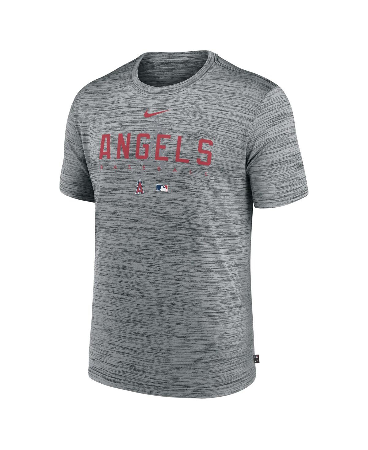 Men's NikeLos Angeles Angels Authentic Collection Velocity Performance Practice T-shirt - Heather Gray