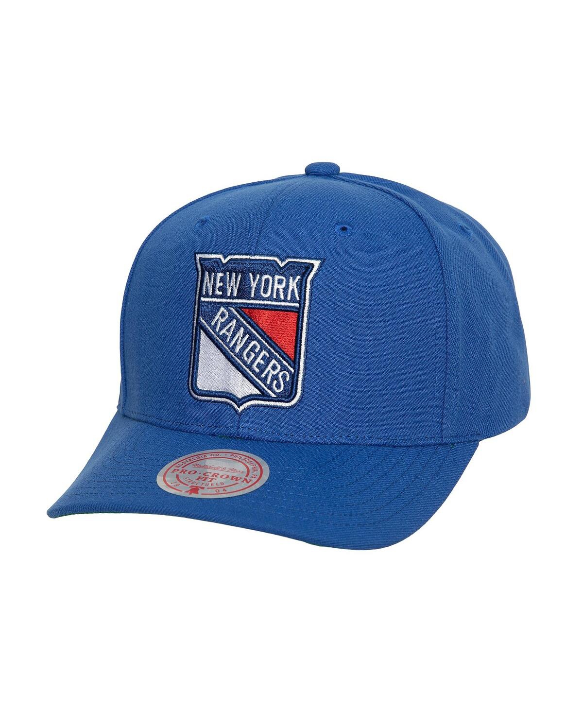 MITCHELL & NESS MEN'S MITCHELL & NESS BLUE NEW YORK RANGERS TEAM GROUND PRO ADJUSTABLE HAT