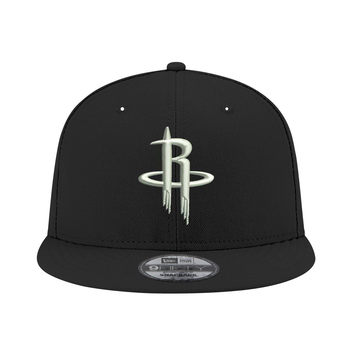 Мужская кепка New Era Houston Rockets Black and White 9FIFTY Snapback Hat — фото 4
