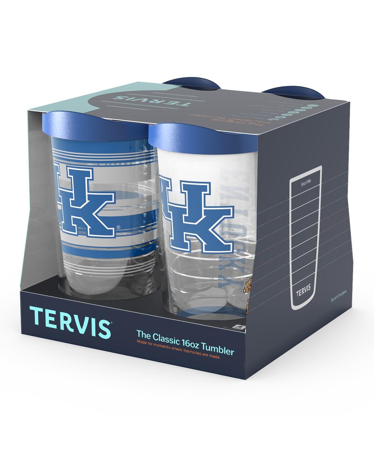 Shop Tervis Tumbler Kentucky Wildcats Four-pack 16 oz Classic Tumbler Set In Clear,blue