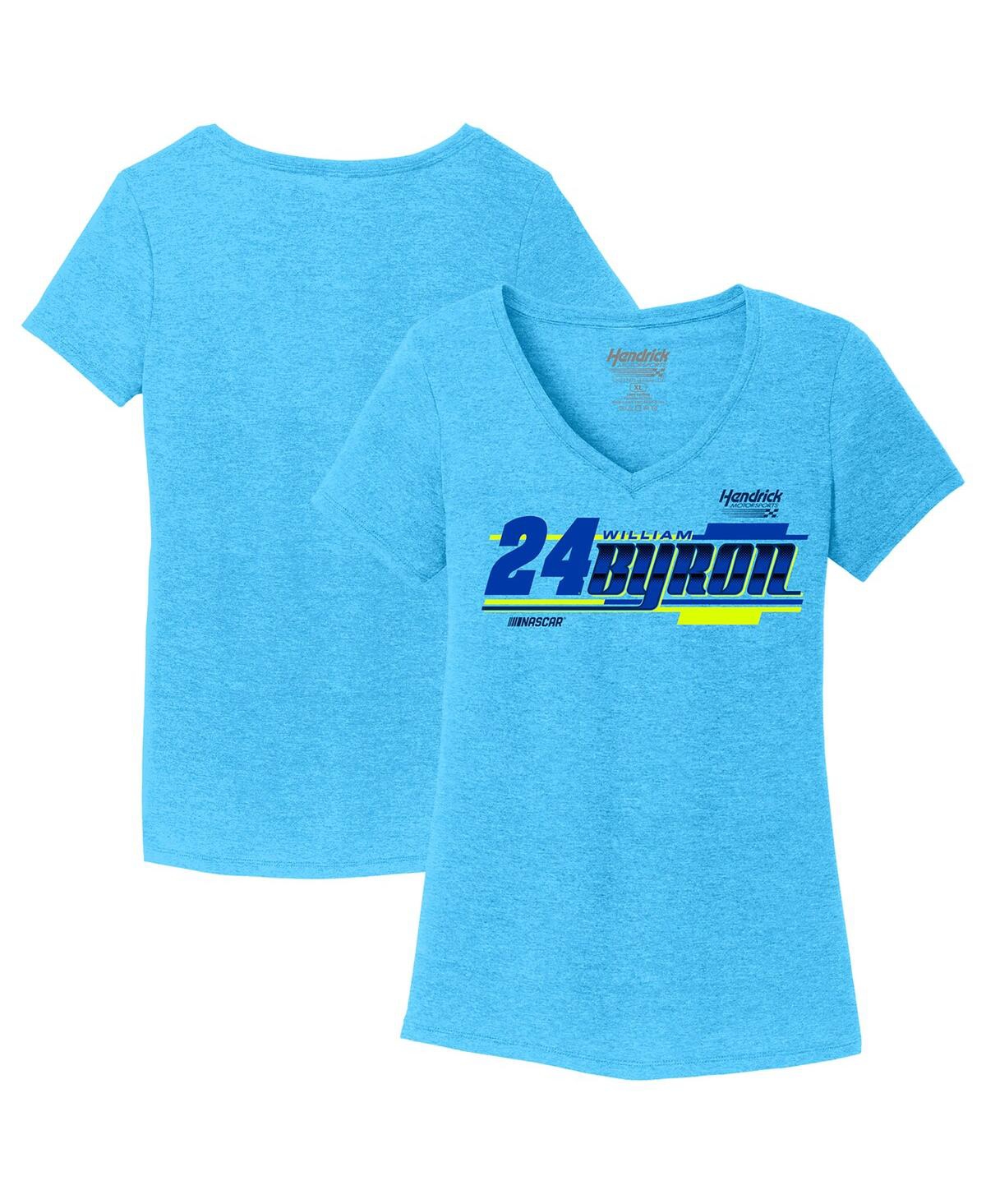 Women's Hendrick Motorsports Team Collection Blue William Byron Tri-Blend V-Neck T-shirt - Blue