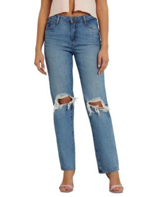 GUESS - Women's Relaxed Straight-Leg Jeans