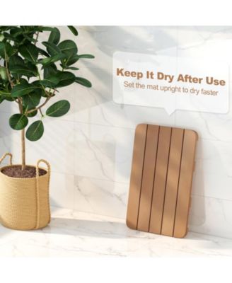 21.5" x 13.5" Bath Mat Waterproof HIPS Spa Shower Mat with Non Slip Foot Pads