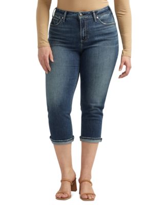 Silver Jeans Plus Size Avery High-Rise Curvy-Fit Capri Jeans
