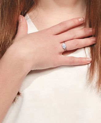 Moissanite (1-3/8 ct. t.w.) Octagon-Cut Cluster Engagement Ring in Sterling Silver