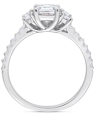 Moissanite (1-1/3 ct. t.w.) Three Stone Ring in Sterling Silver