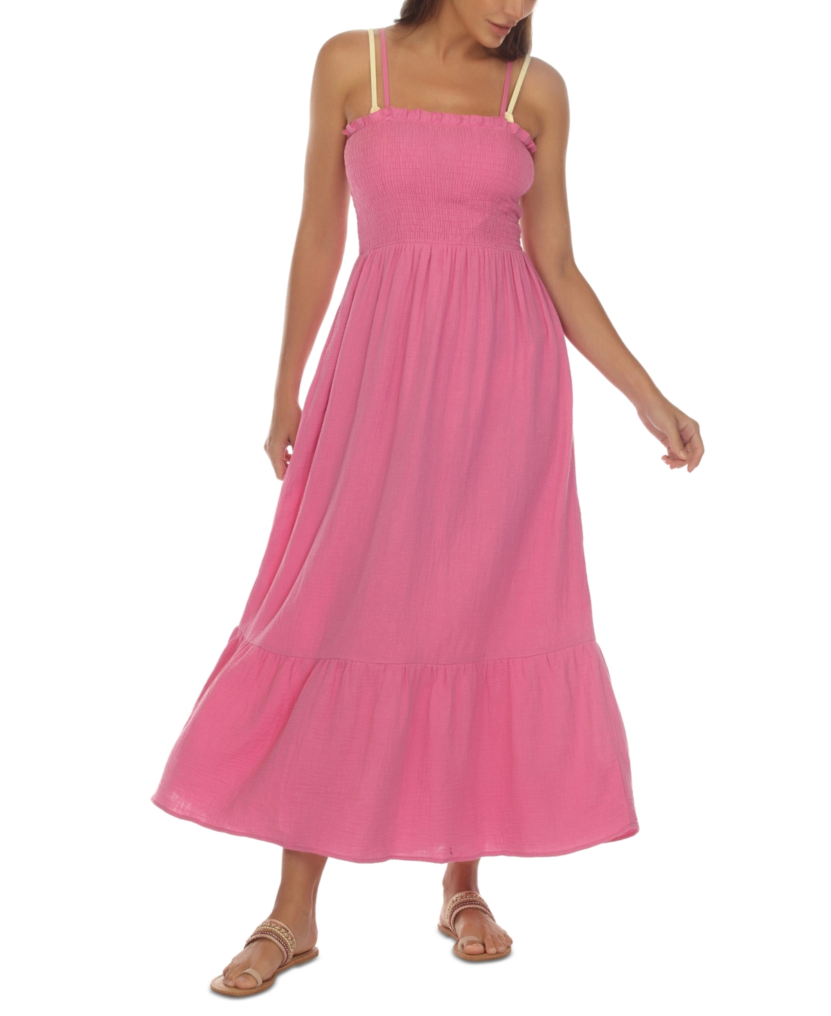 Shop Raviya Women's Cotton Maxi Dress Cover-up In Pink