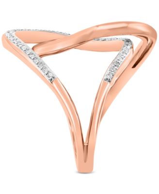 EFFY&reg; Diamond Interlocking Loop Abstract Statement Ring (1/4 ct. t.w.) in Rose Gold 