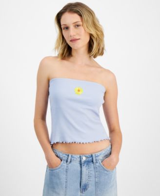 Rebellious One - Juniors' Straight-Neck Sunflower-Graphic Tube Tube