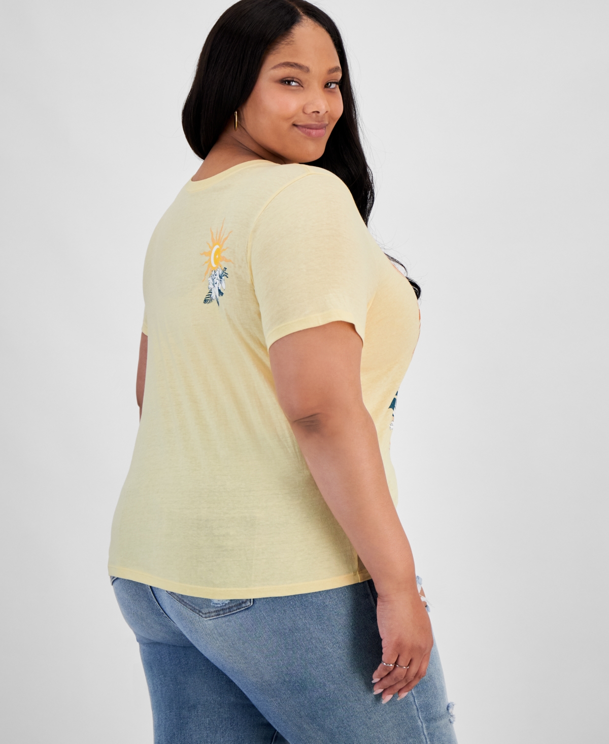 Shop Rebellious One Trendy Plus Size Malibu Graphic T-shirt In French Van