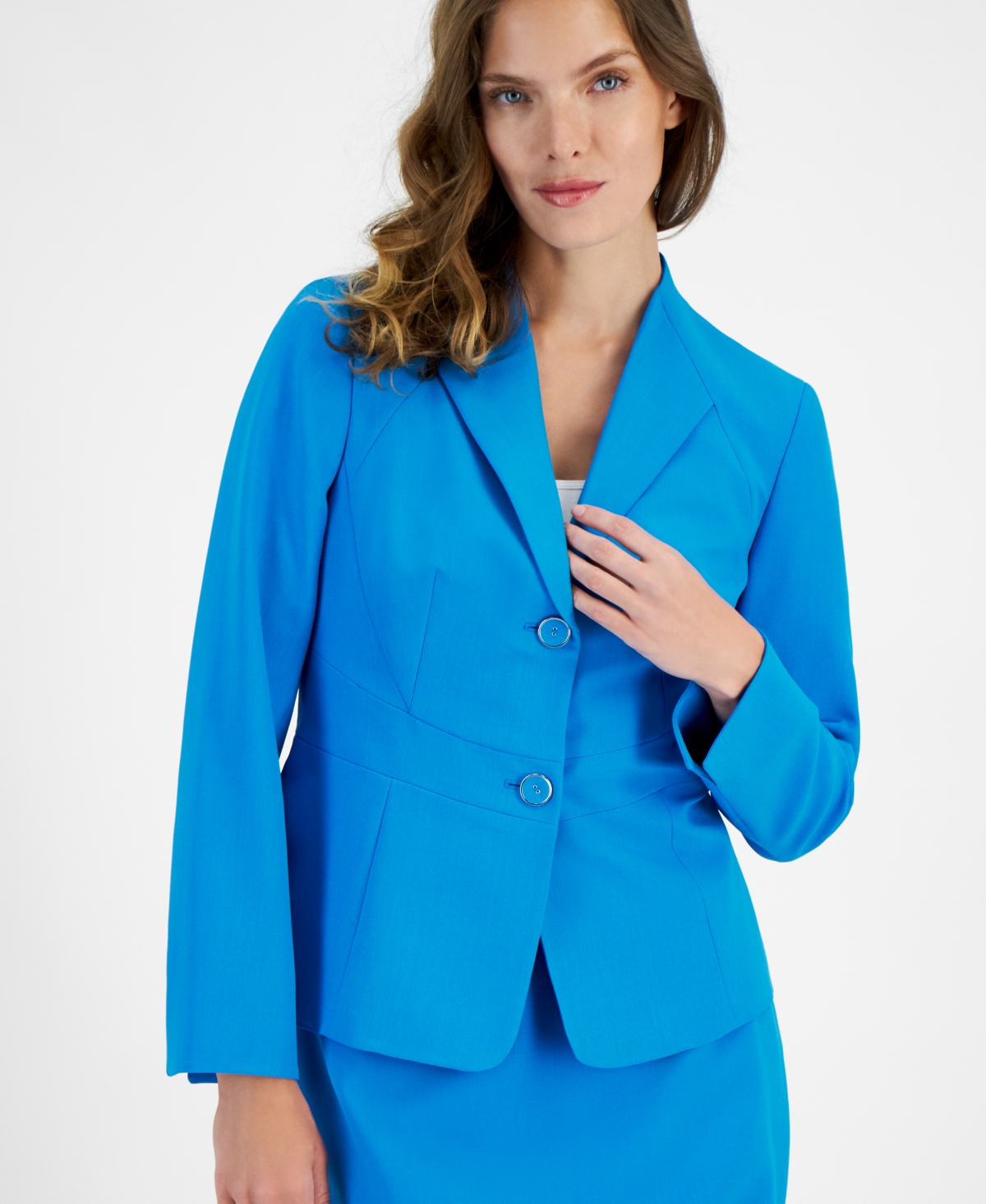 Le Suit Two-button Jacket & Pencil Skirt Suit, Regular & Petite In Azure