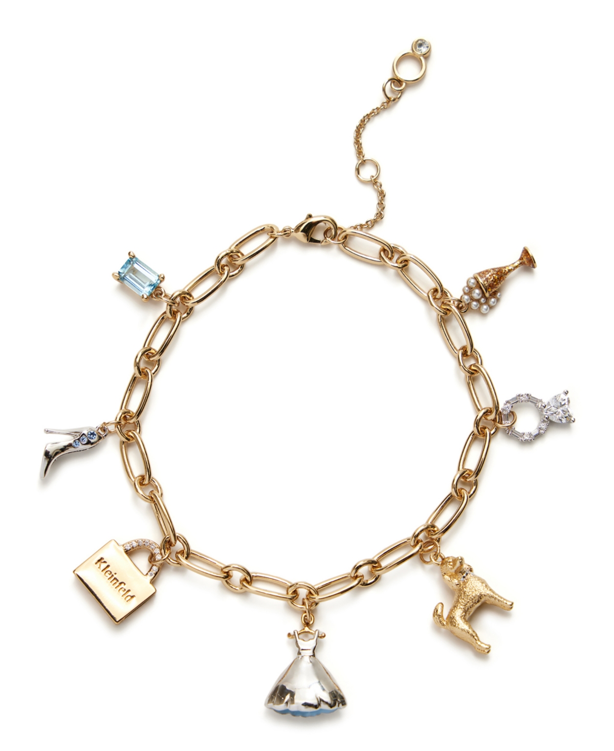 Kleinfeld Two-tone Signature Icons Charm Bracelet In Crystal,two-tone