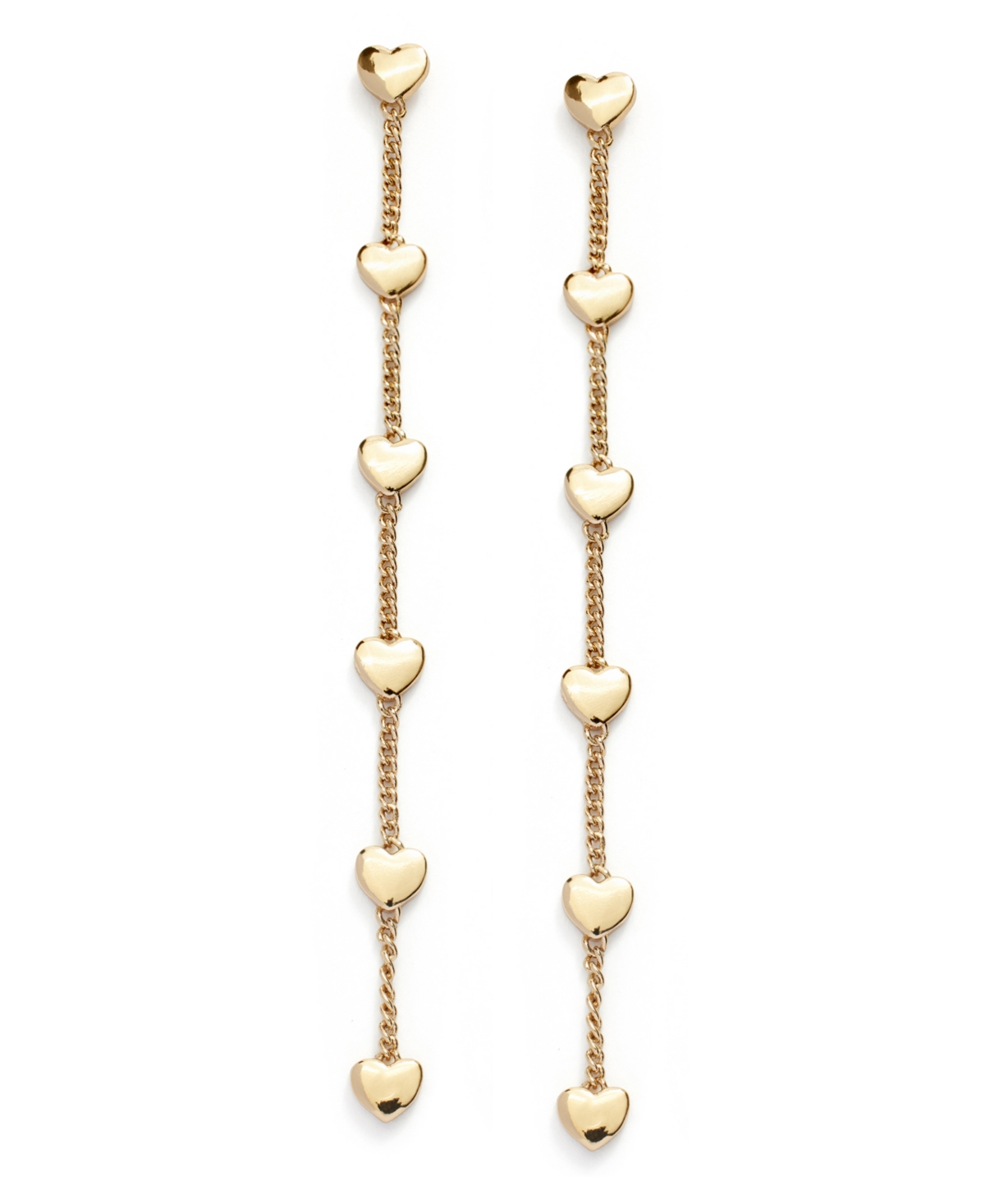 Kleinfeld Gold-tone Heart Linear Statement Earrings