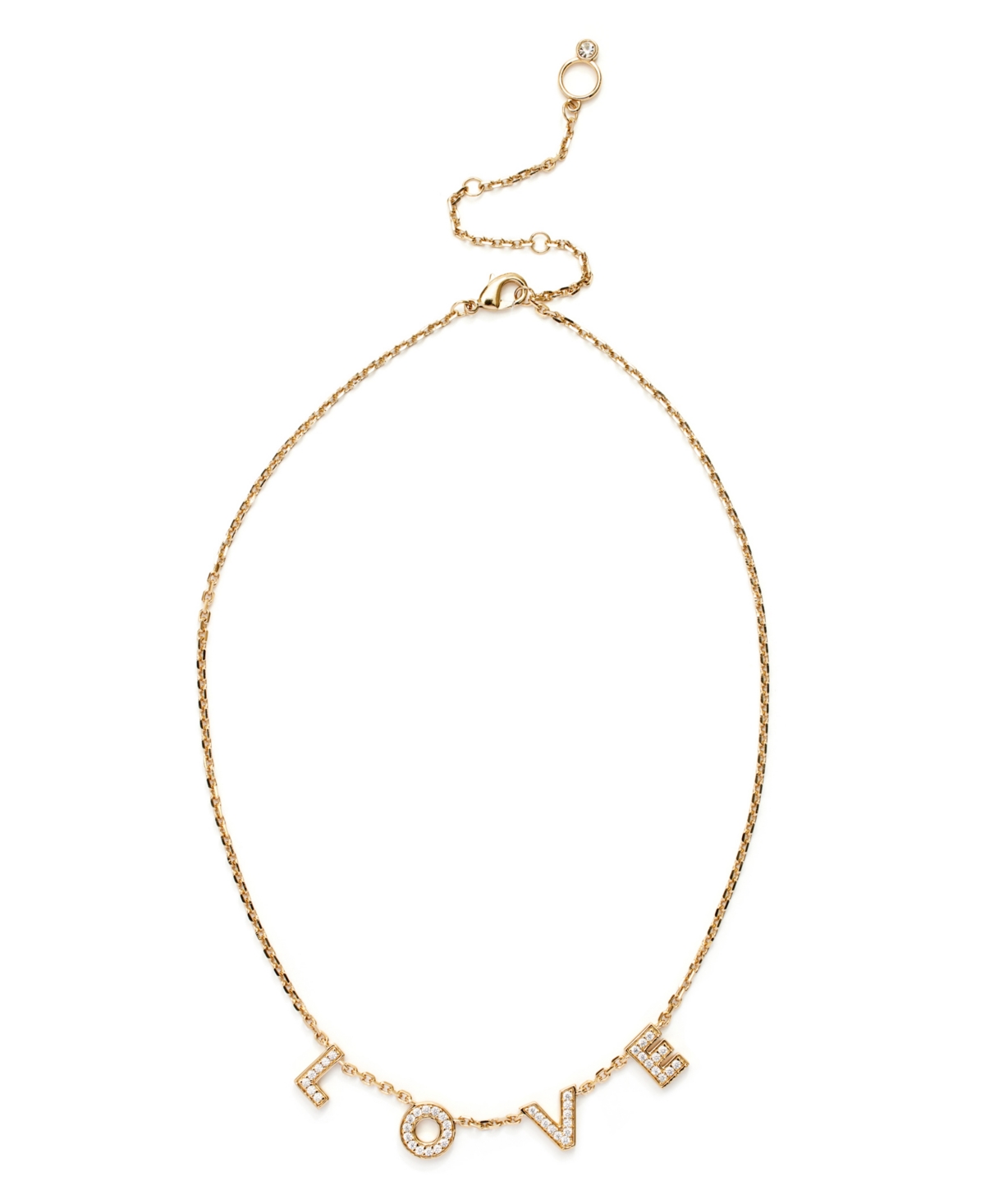 Kleinfeld Cubic Zirconia Pave Love Bib Necklace In Crystal,gold