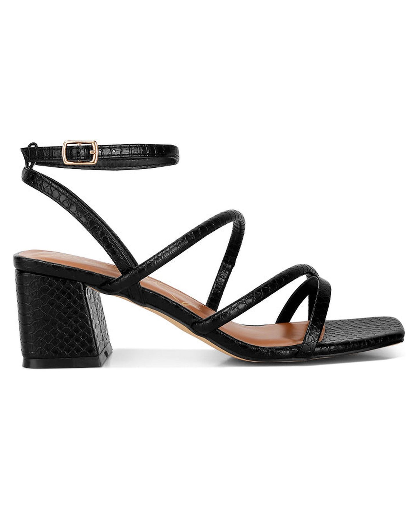 Женские сандалии London Rag Right pose faux leather block heel, цвет: Чёрный — фото 1
