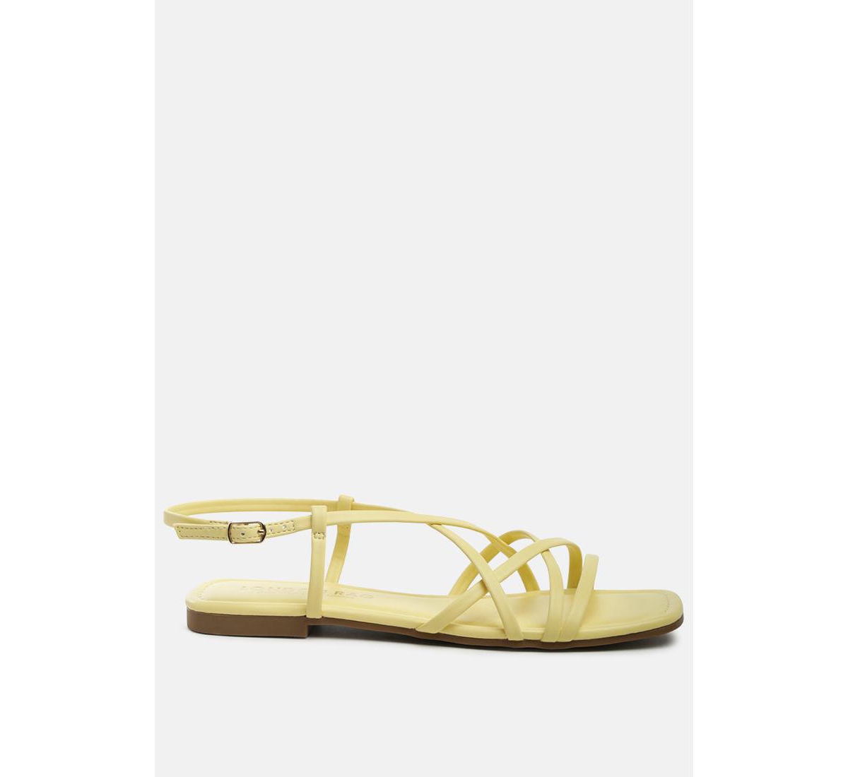 Petal molly cuddles cross strap detail flat sandals - Yellow