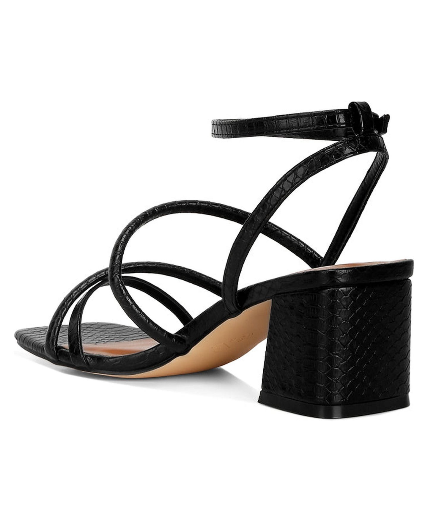 Женские сандалии London Rag Right pose faux leather block heel, цвет: Чёрный — фото 3
