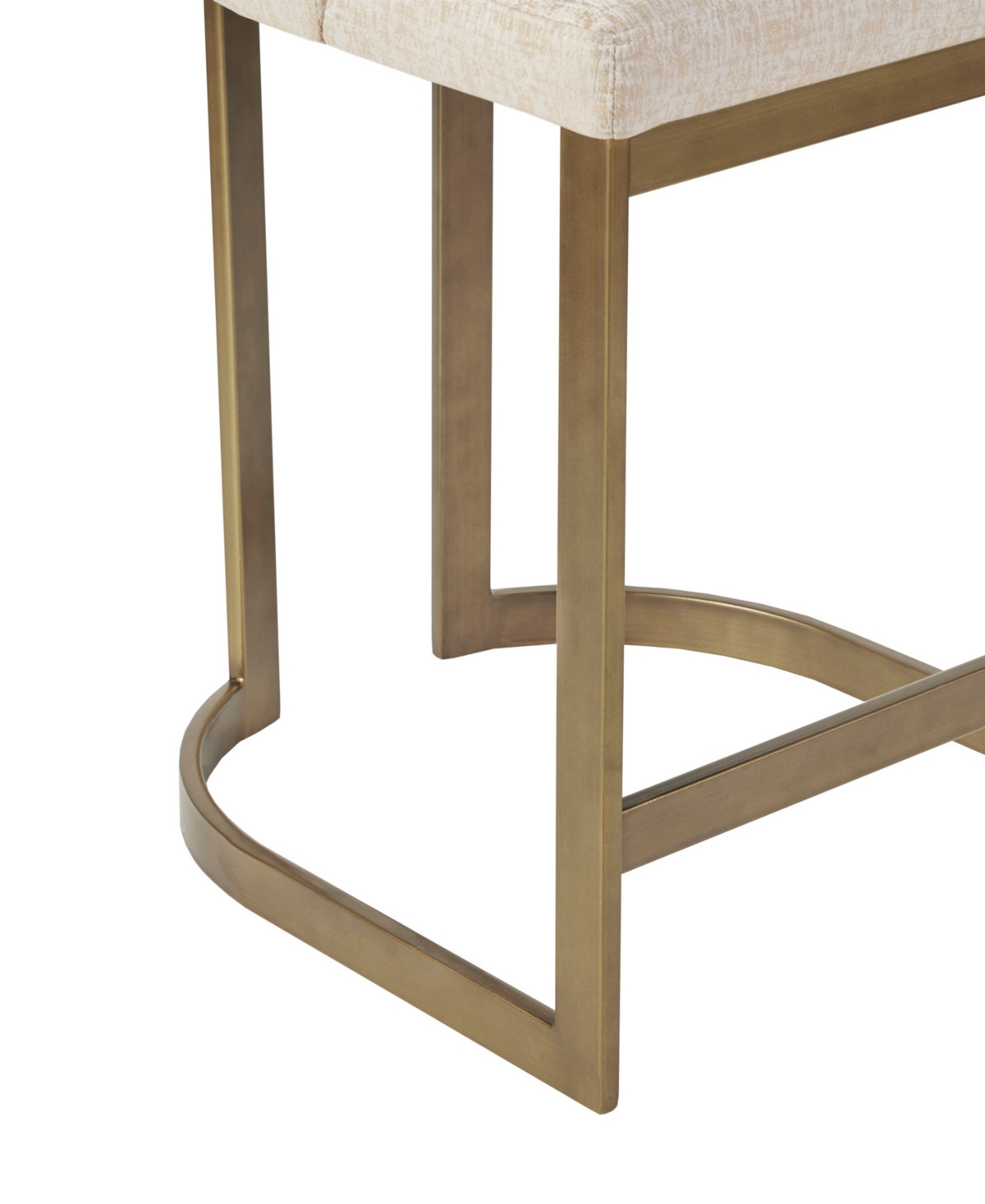 Madison Park Bryce 26"h Upholstered Counter Stool With Metal Base In Cream