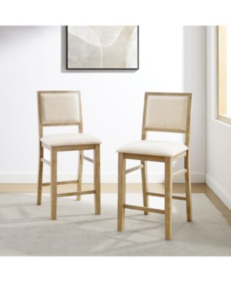 Joanna 2-Piece Polyester Upholstered Counter Height Bar Stool Set