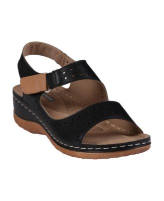 Women's Foster Perforated Double Band Flat Sandals