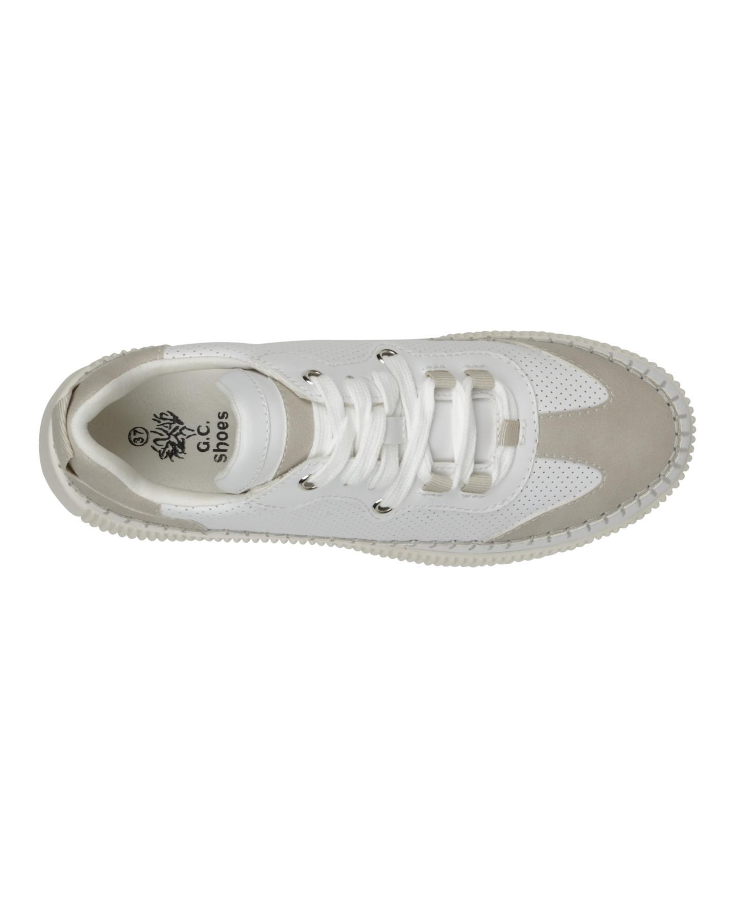 Женские кроссовки GC Shoes Madrid Lace Up, цвет: Бежевый / Белый — фото 4