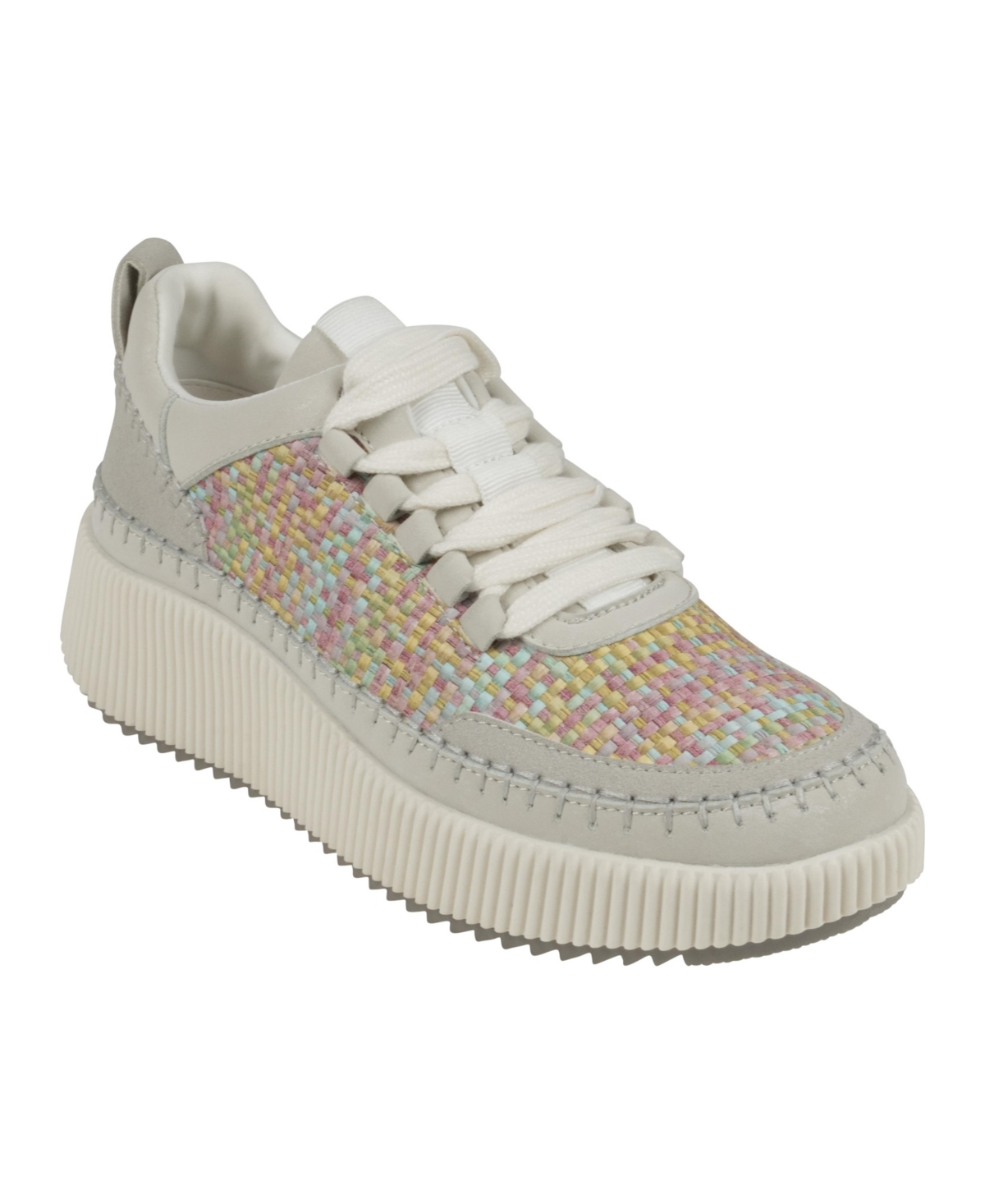 Gc Shoes Ceci Beige Pink Lace-up Sneakers In Beige,pink