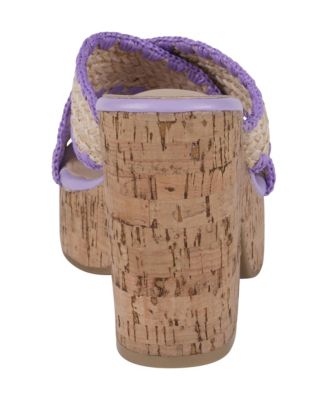 Women's Elsa Woven Cork Heel Platform Sandals