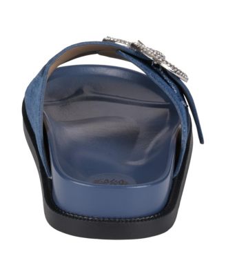 Women's Jordyn Double Band Embellished Slide Footbed Sandals